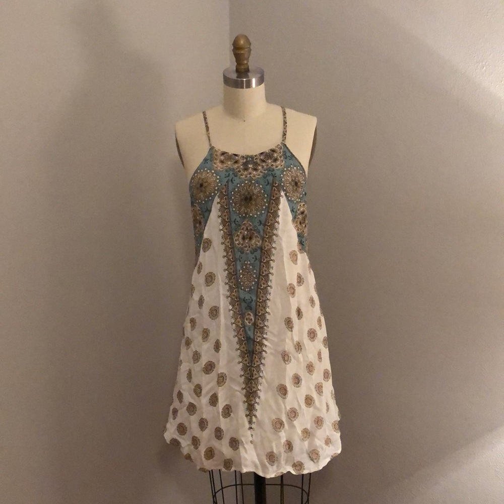 Indie Bohemian White & Blue Pattern O’Neill Dress
